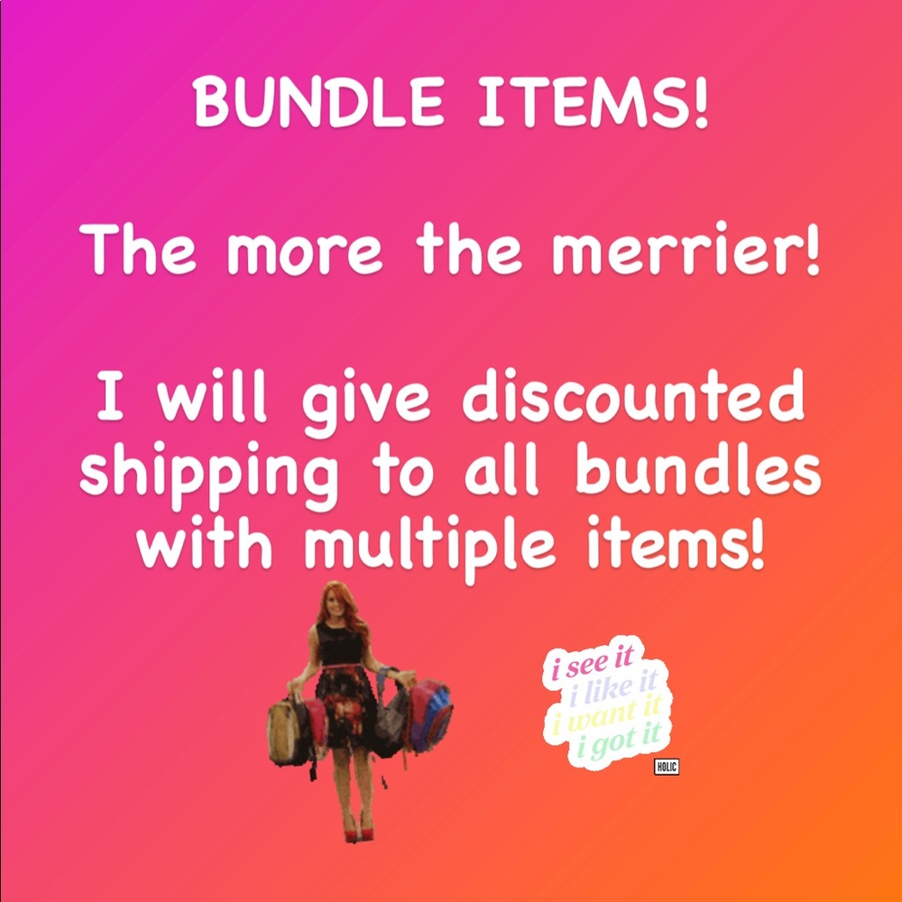 BUNDLE your items by liking multiple items!